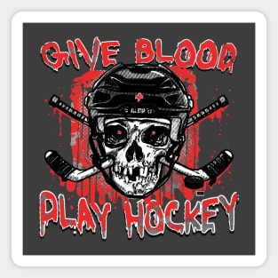 Give Blood Play Hockey Magnet